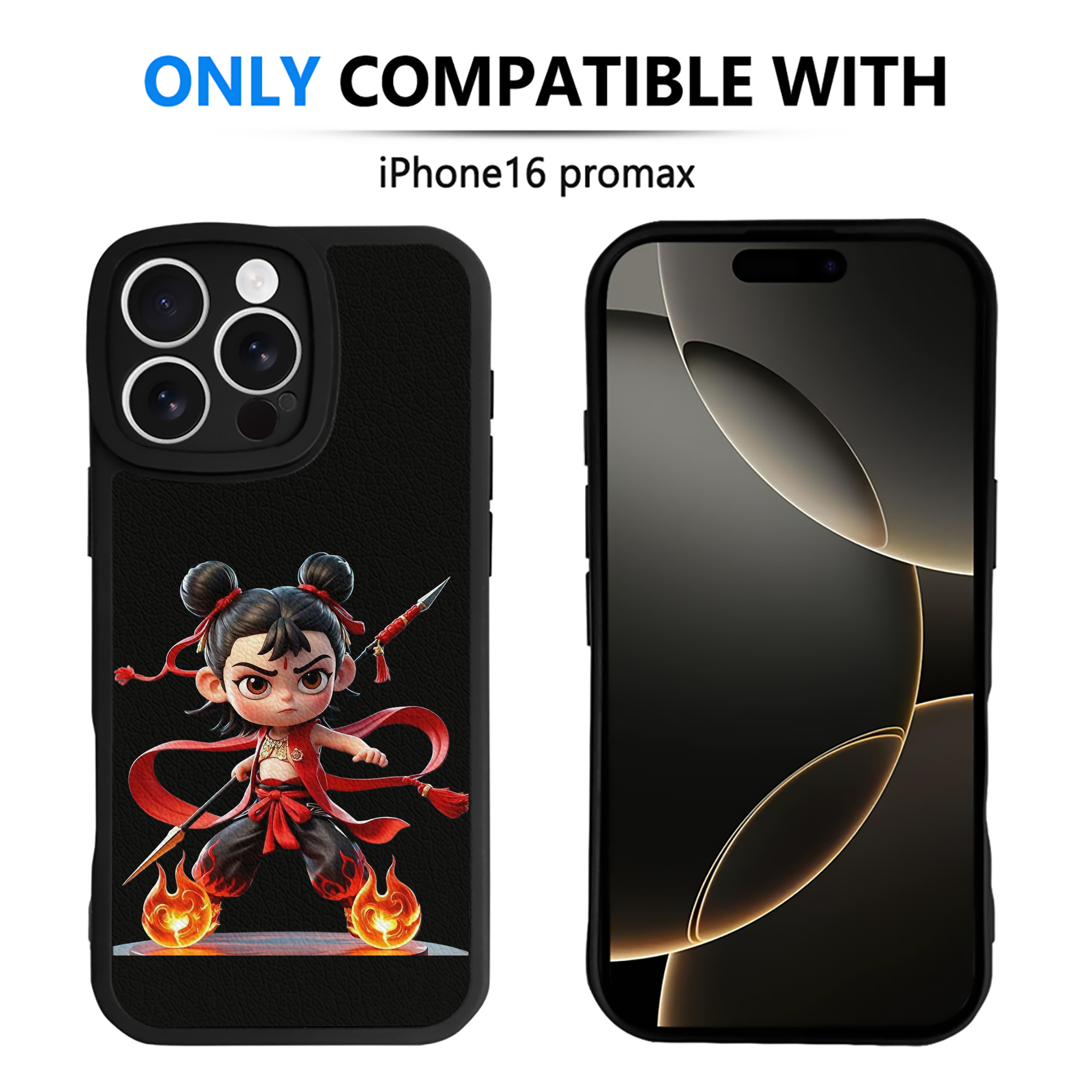 （画像用） Ne Zha 2 ナタ 魔童の大暴れ 【iPhone 16シリーズ対応】シリコンスマホケース（レザー調） 材質：シリコン